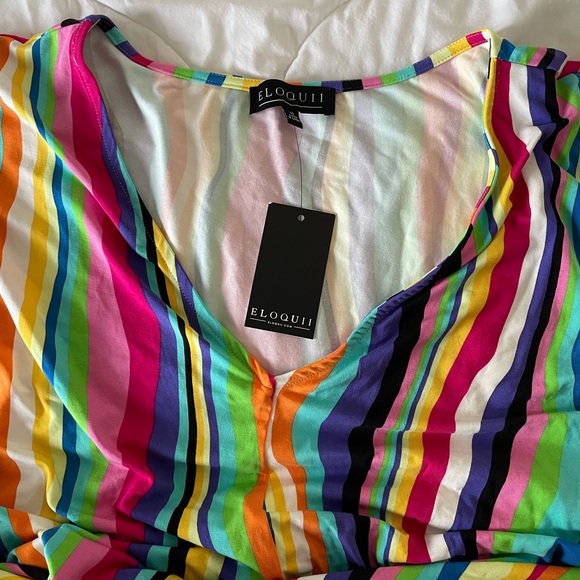 Eloquii Wrap Around Dress in Liquid Rainbow - Picture 5 of 12